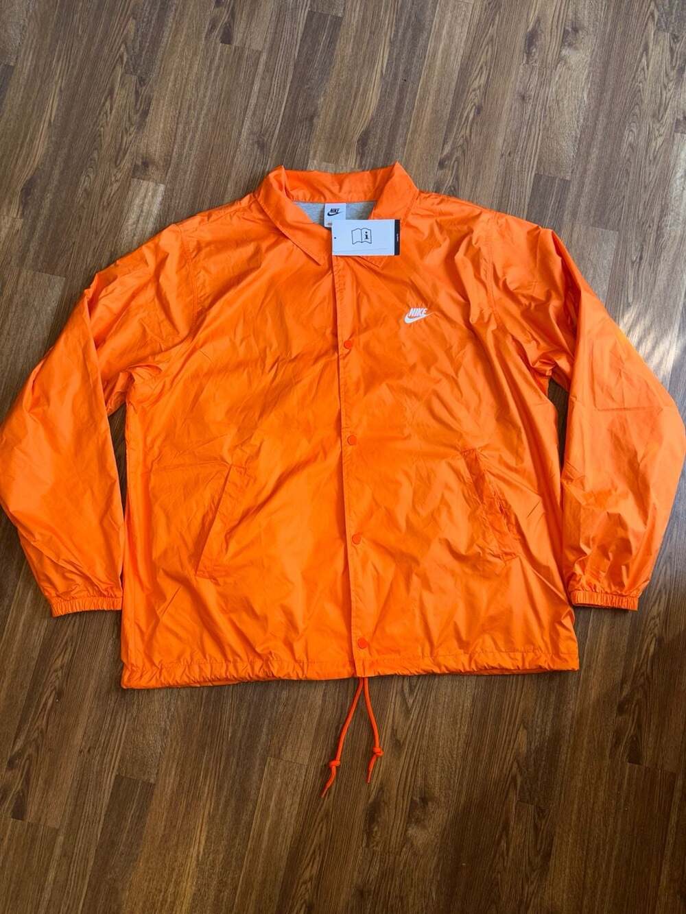 Nike Club Coaches Jacket Orange FN3316-819 Mens Size L